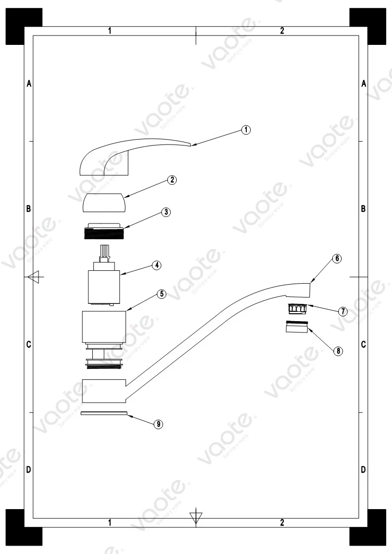 the structure of single lever kitchen faucet