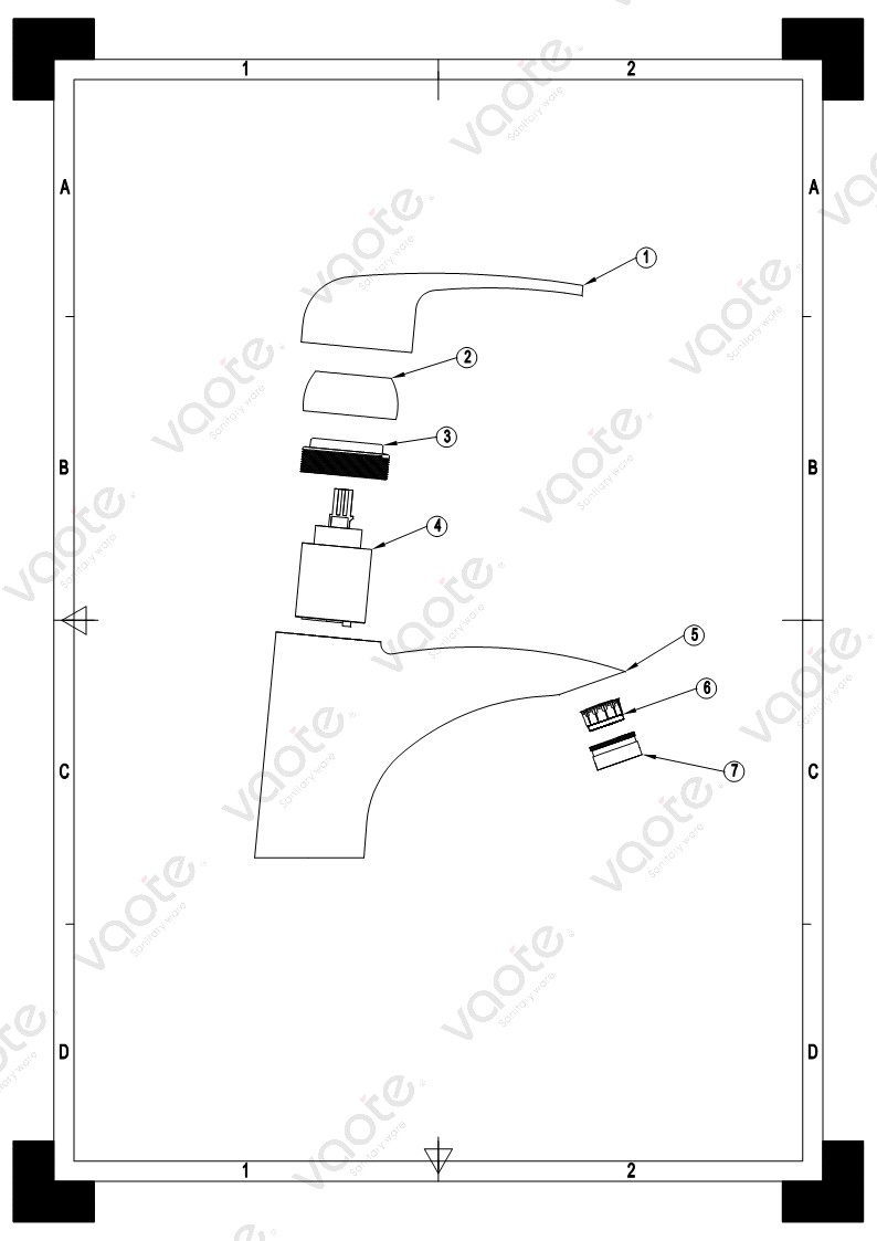 the structure of single handle basin mixer