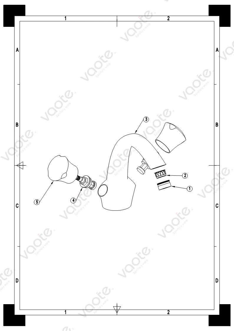 the structure of double handle basin mixer