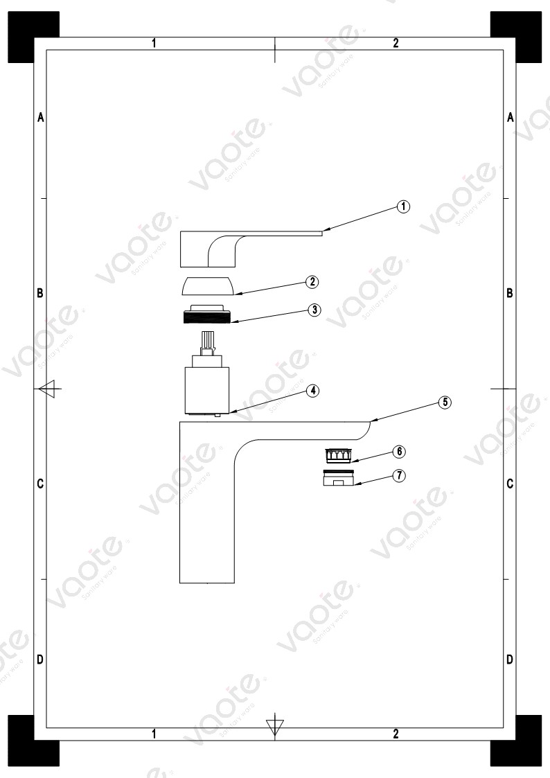 the structure of single lever brass material faucet
