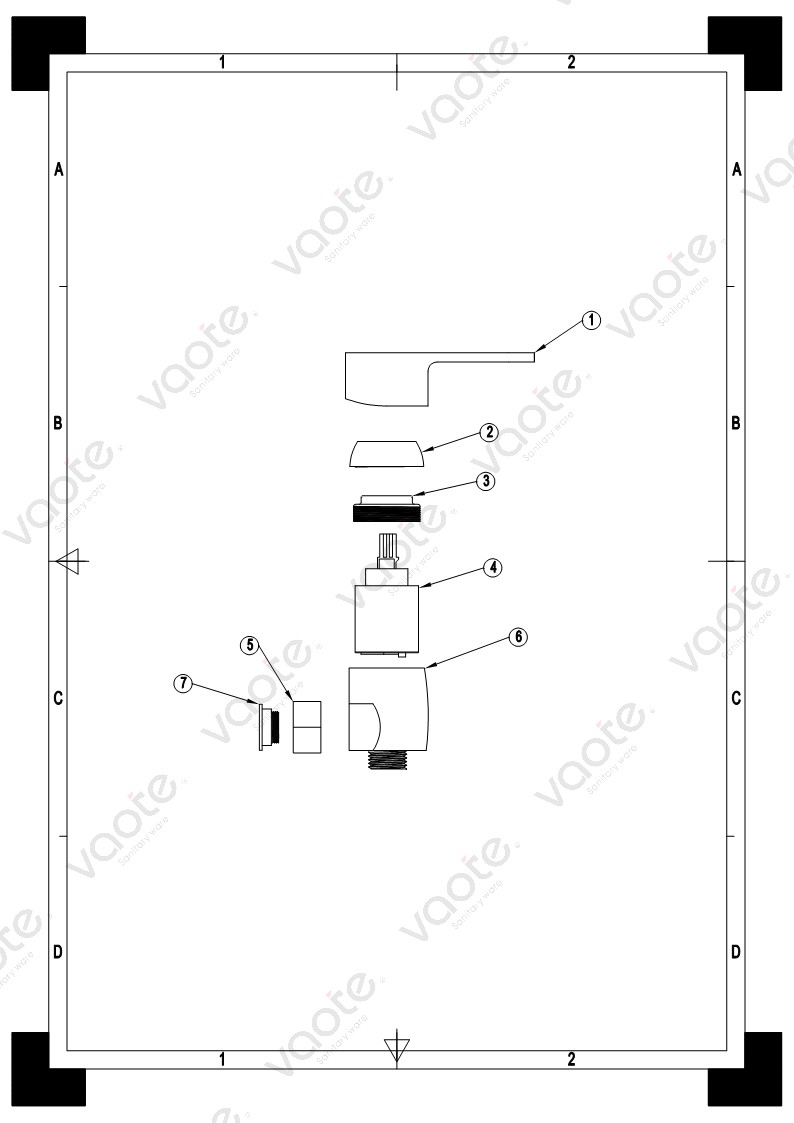 the structure of single lever brass material faucet