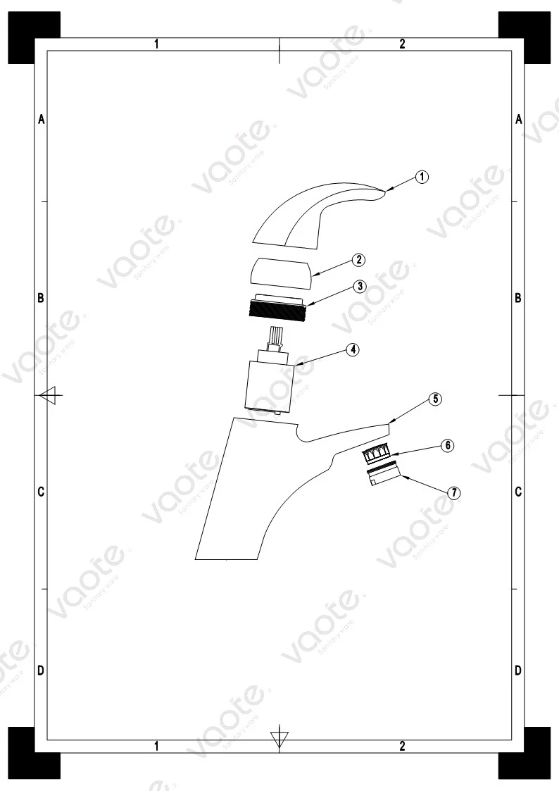 the structure of single lever basin faucet