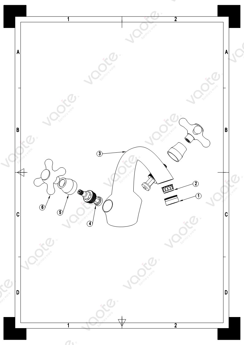the structure of kitchen and bathroom faucet