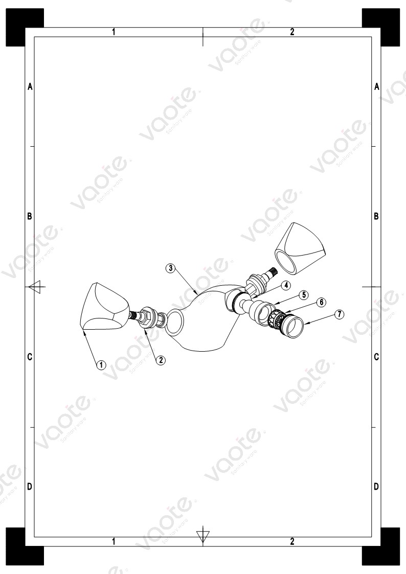 Vaote double handel bidet mixer structure