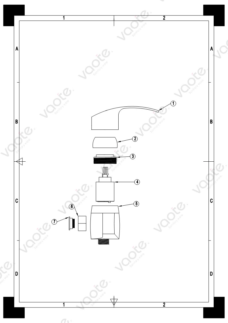 the structure of single lever brass material faucet