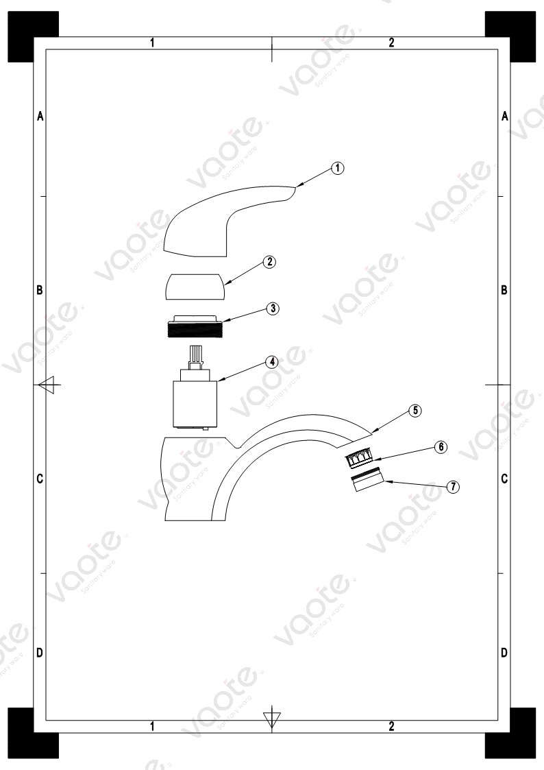 the structure of single handle basin mixer