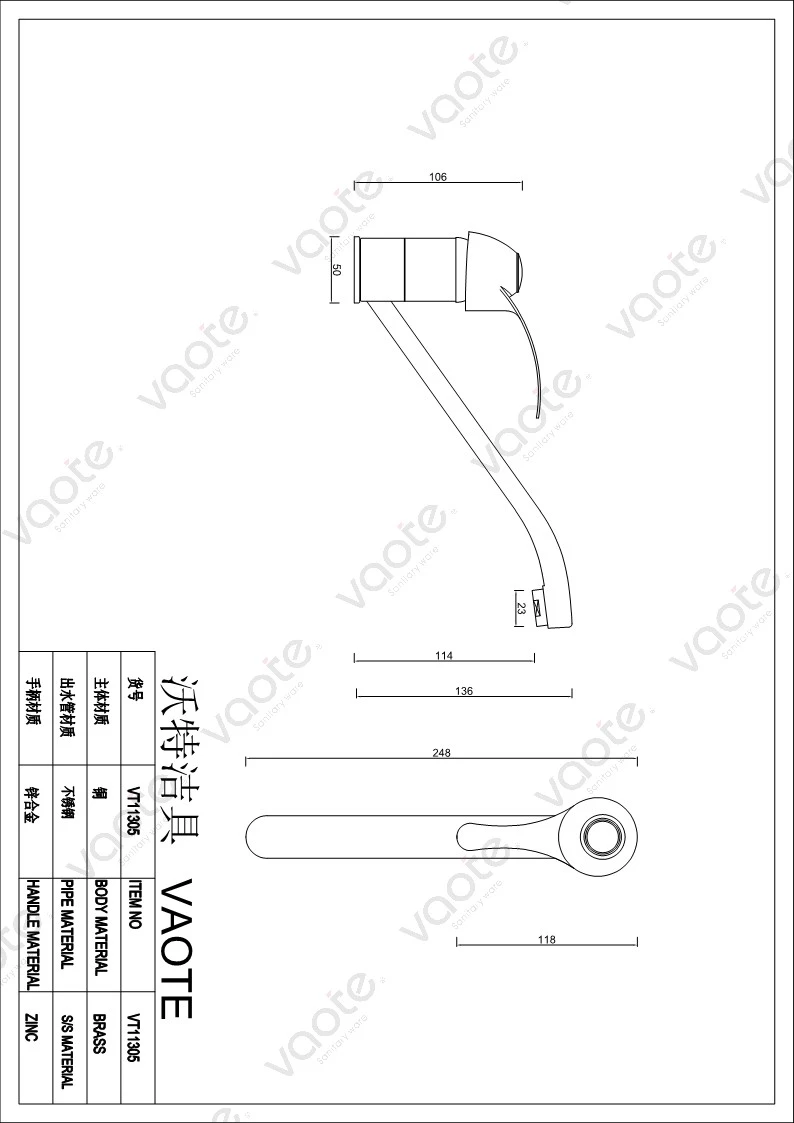brass body sanitary ware kitchen mixer faucet