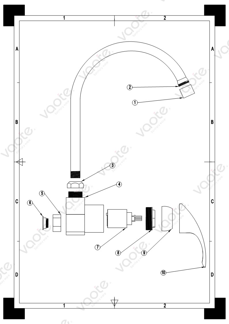 VT12002 Vaote modern kitchen taps kitchen faucet mixer building material sanitary ware structure