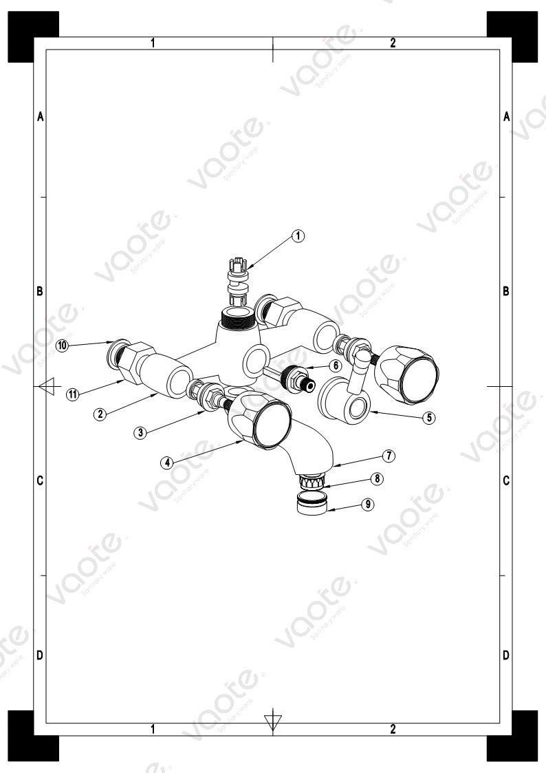 the structure of double handle faucet