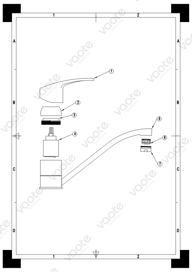 the structure of single lever brass body faucet