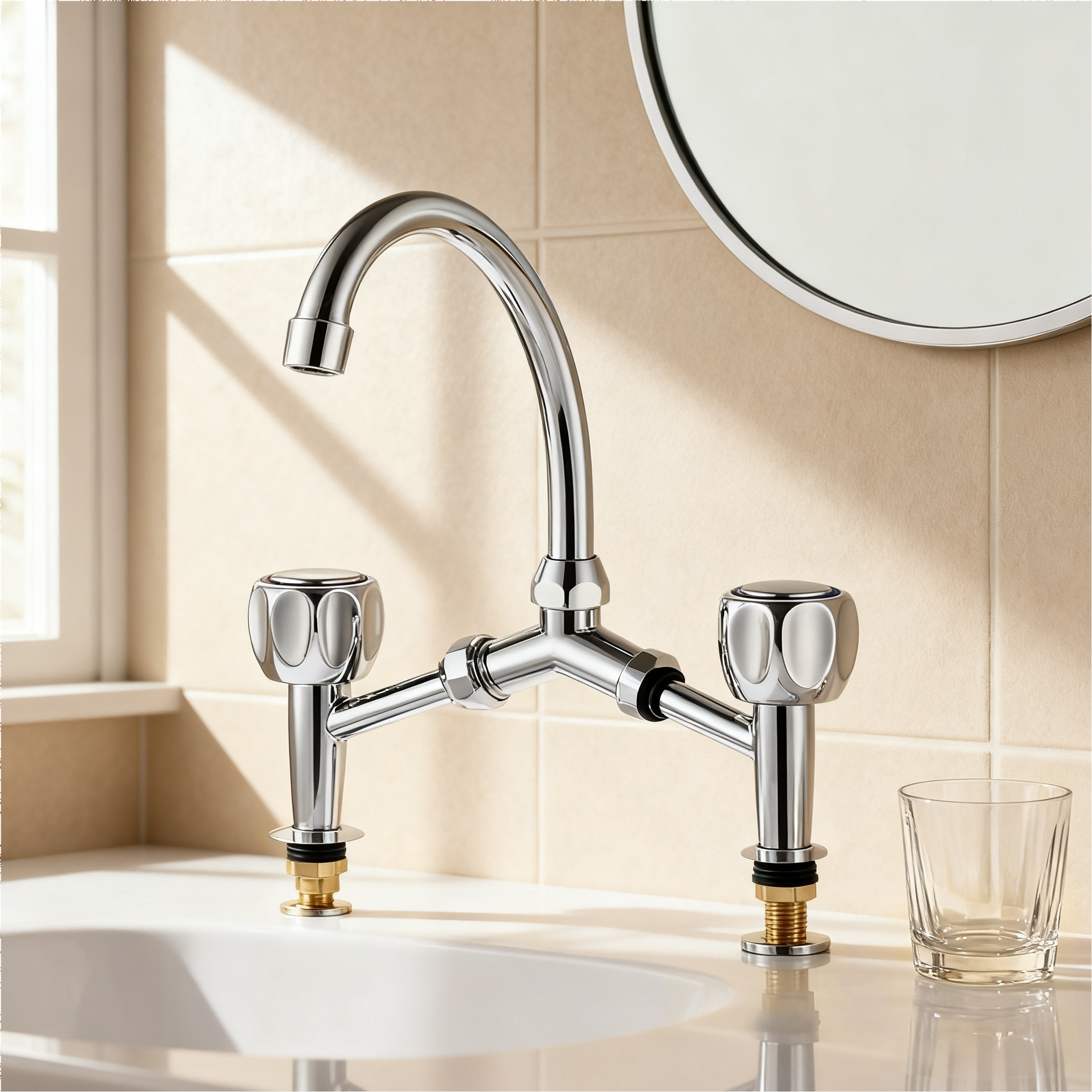 sanitary ware deck mounted mixer