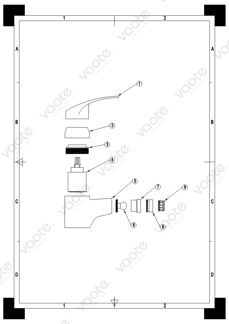 brass body high quality bidet mixer structure