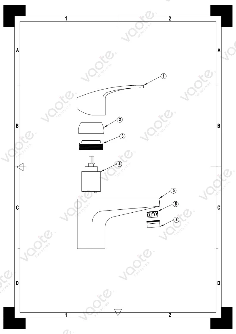 the structure of single lever basin mxier faucet
