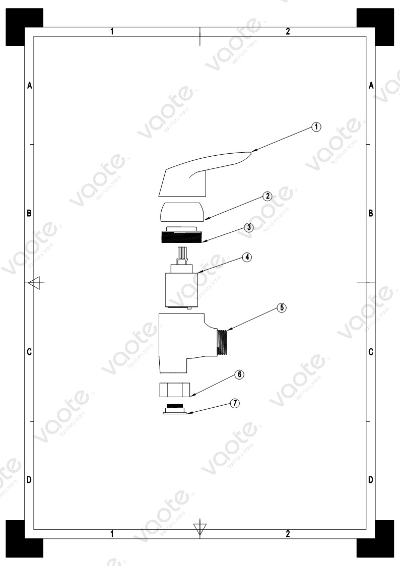 VT15207 shower taps and head bathroom sanitary ware faucet brassbody shower mixer structure