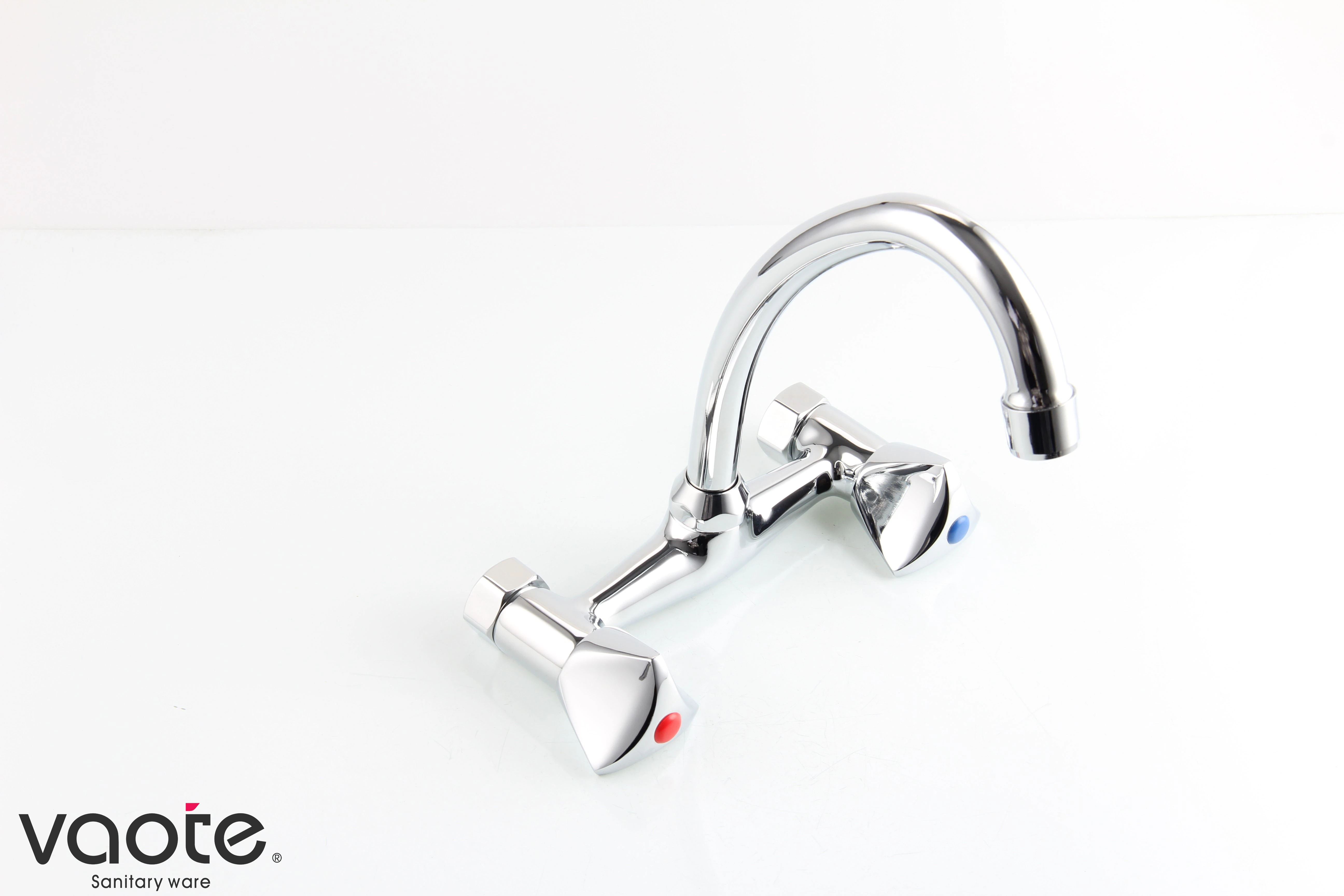 double handle brass material wall mounted faucet