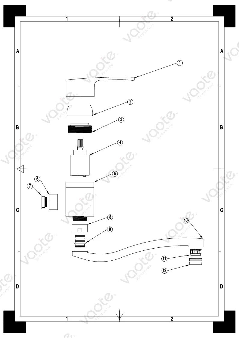 VT11502 Vaote modern kitchen taps kitchen faucet mixer brass material sanitary ware flexible kitchen faucet structure