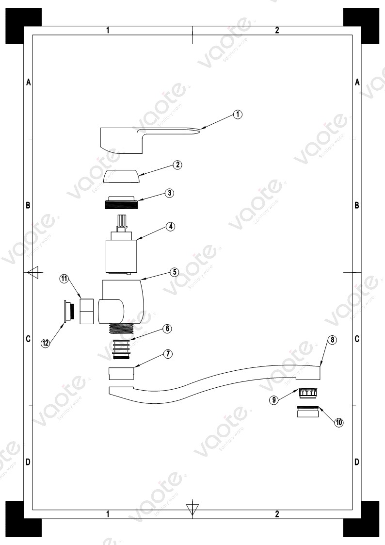 VT17102 Vaote flexible kitchen faucet kitchen faucet brass material mixer structure