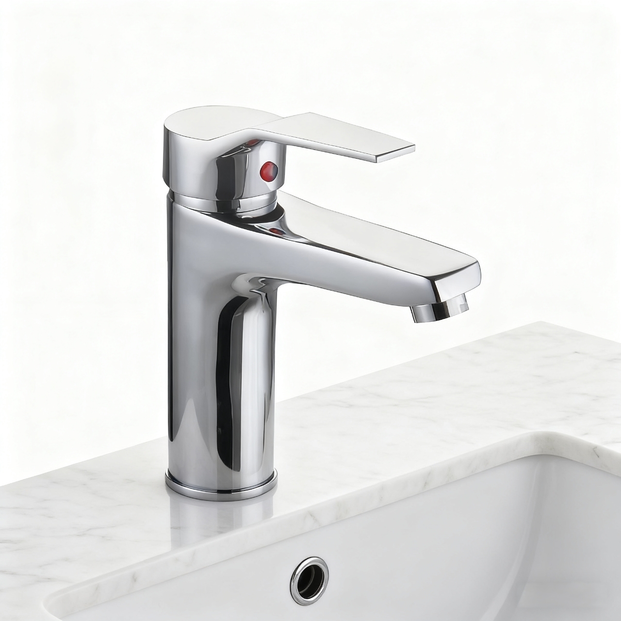 single lever deck mounted brass material basin mixer tap