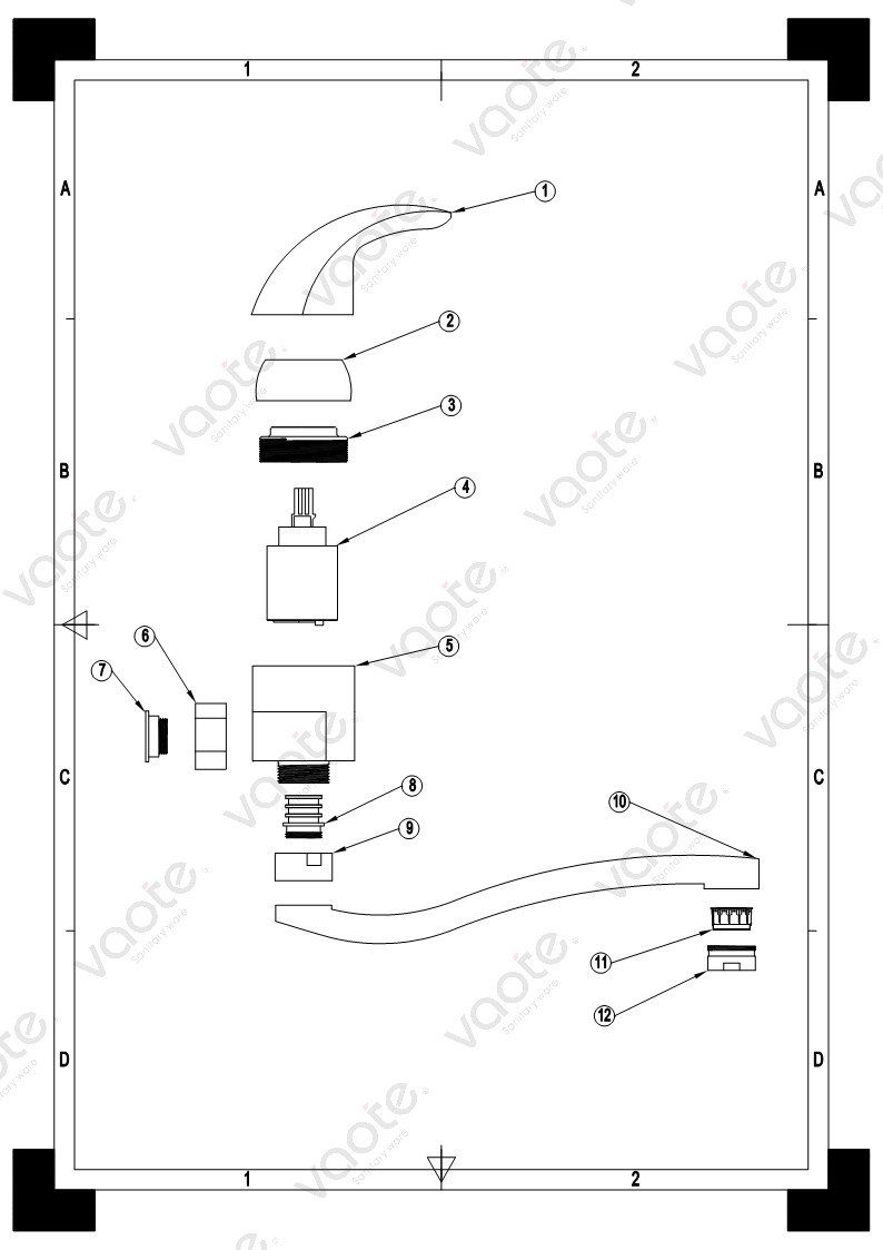 VT11502 Vaote modern kitchen taps kitchen faucet mixer wall mounted building material structure