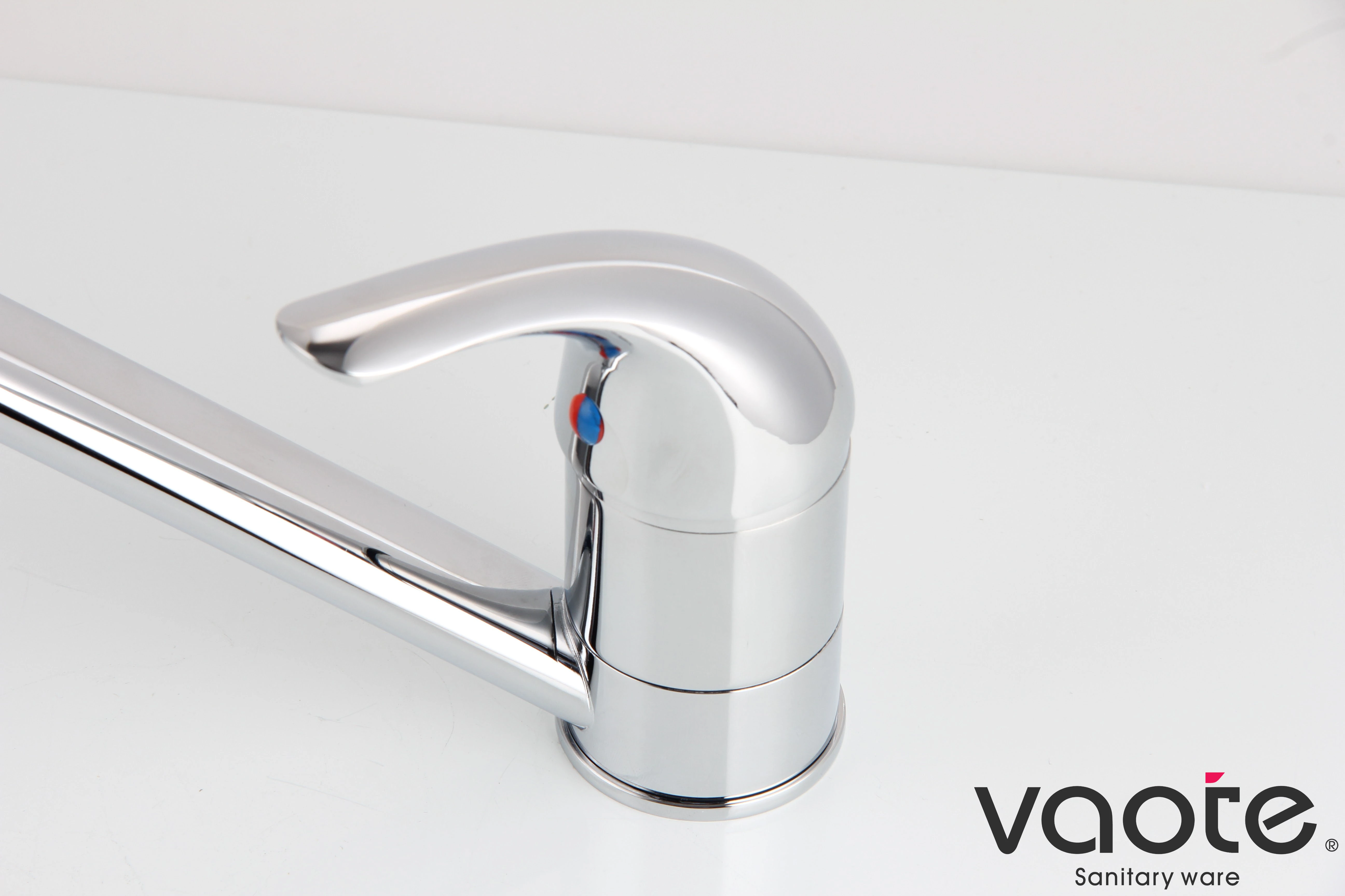 brass body deck mounted kitchen mixer faucet