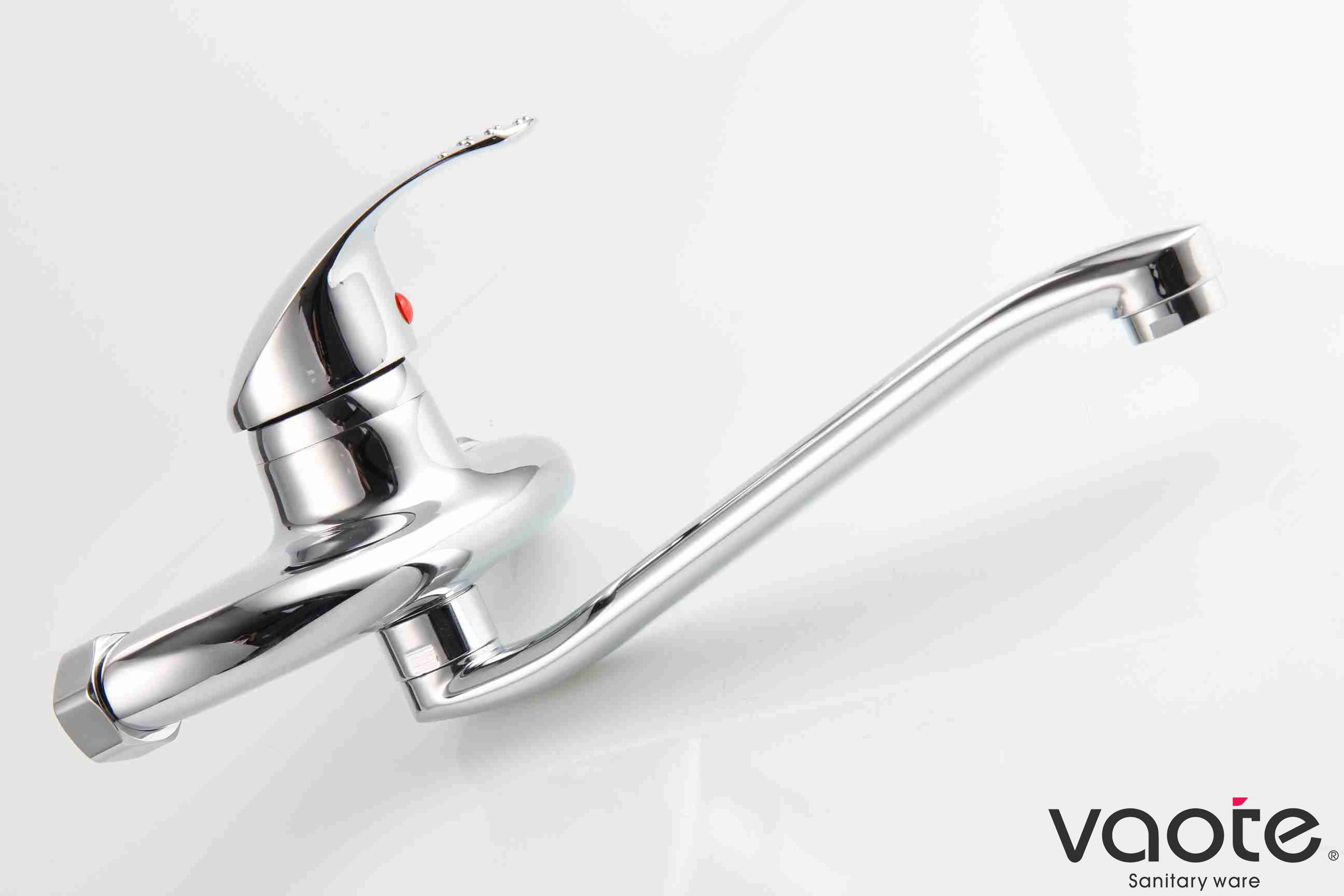 single lever wall mounted kitchen faucet