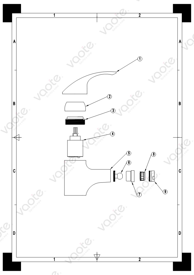 the structure of single lever brass body faucet