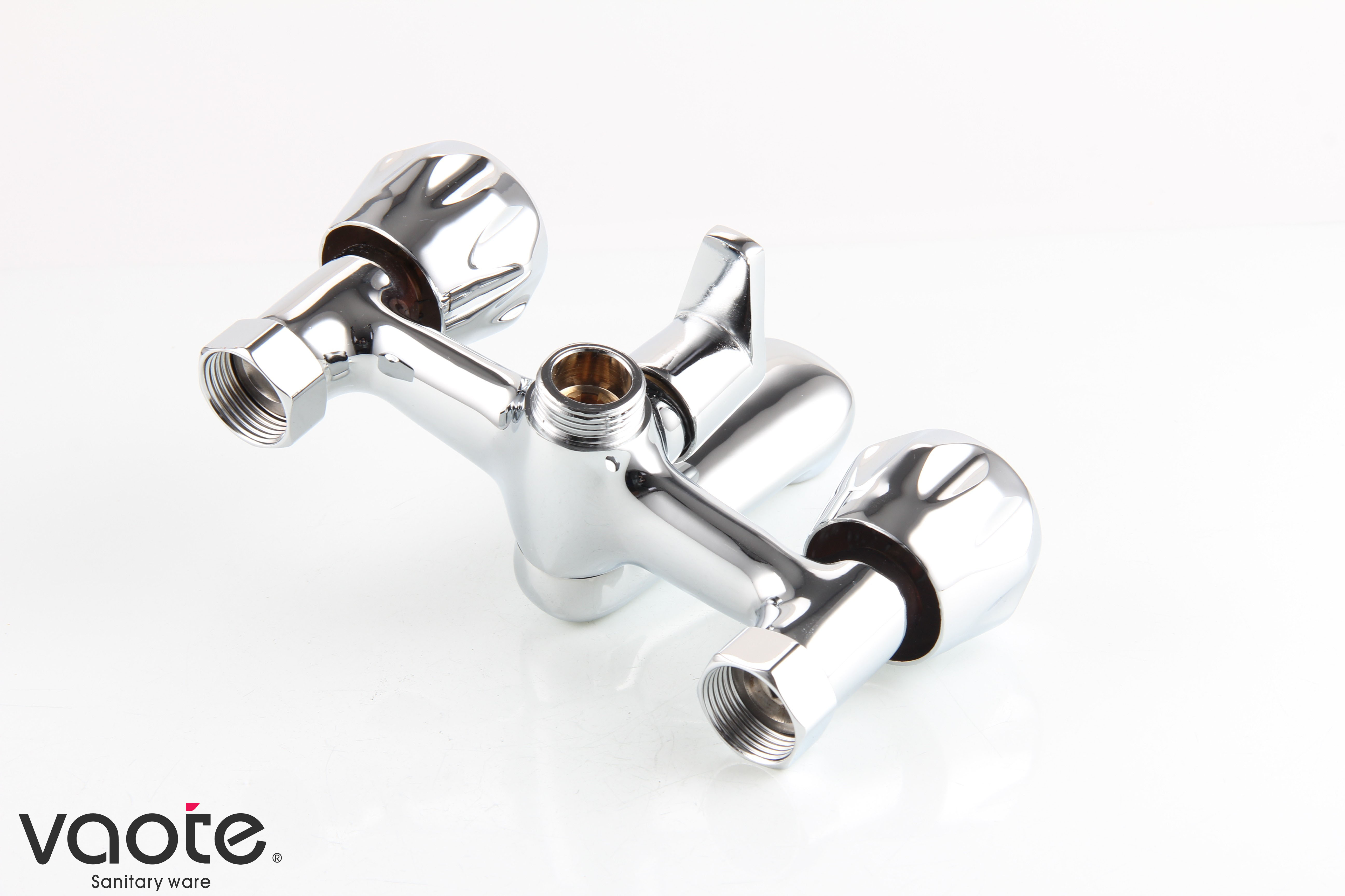 bathroom brass cartridge sanitary ware double handle shower mixer