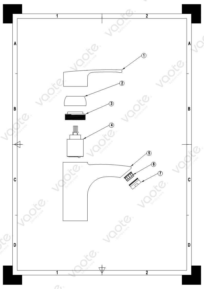 the structure of single lever basin mxier