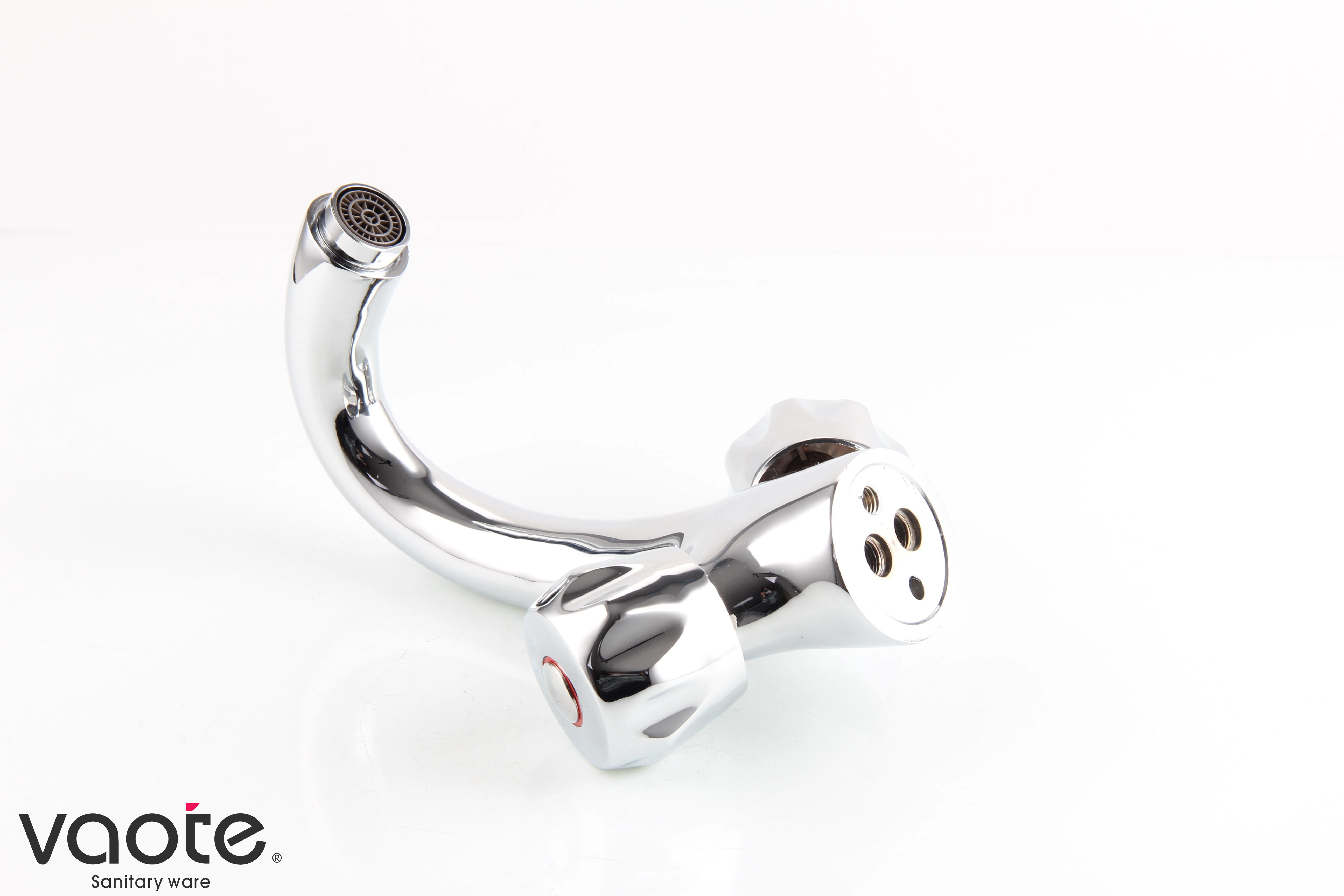brass material bathroom double handle basin mixer
