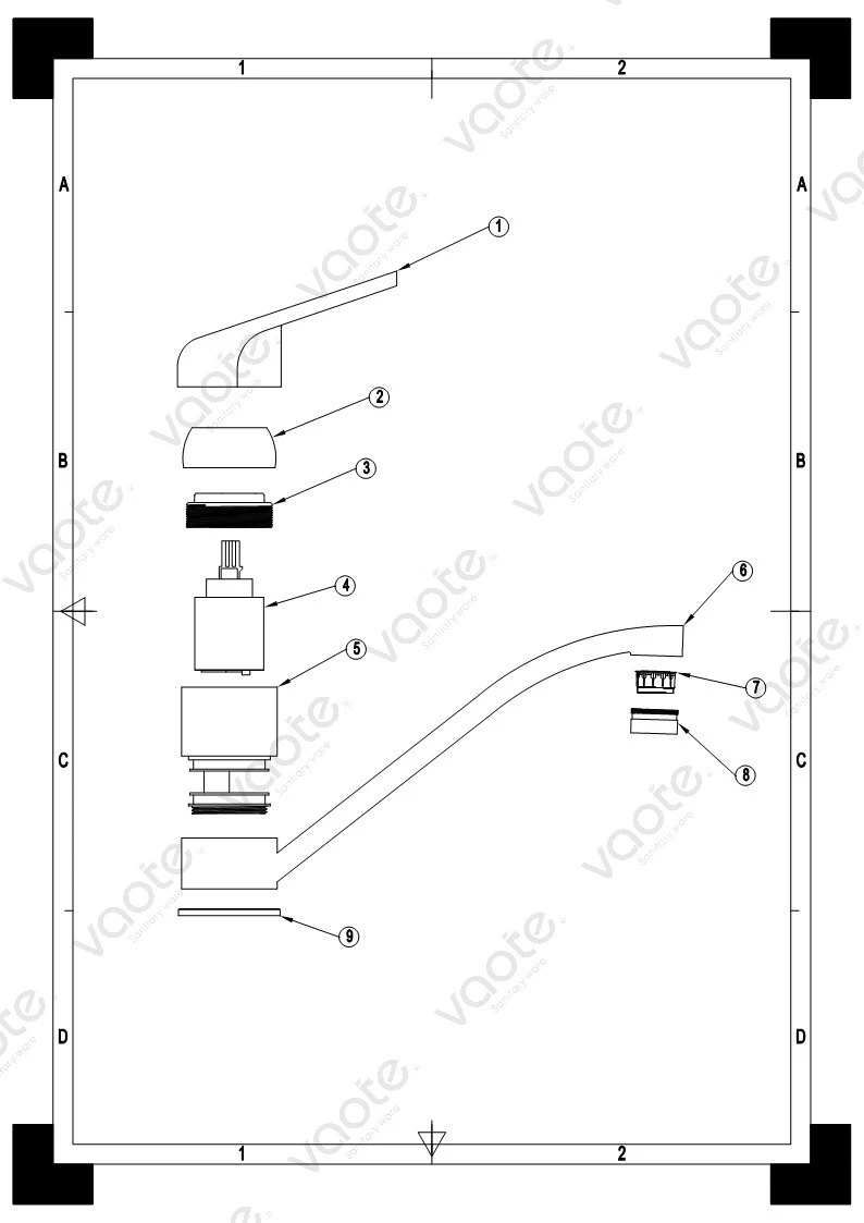 the structure of single lever basin mixer