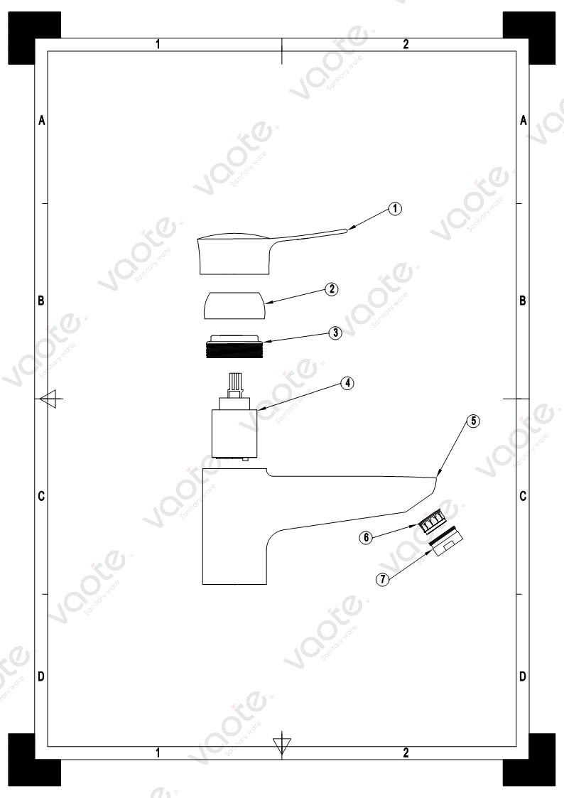 the structure of single lever bathroom faucet