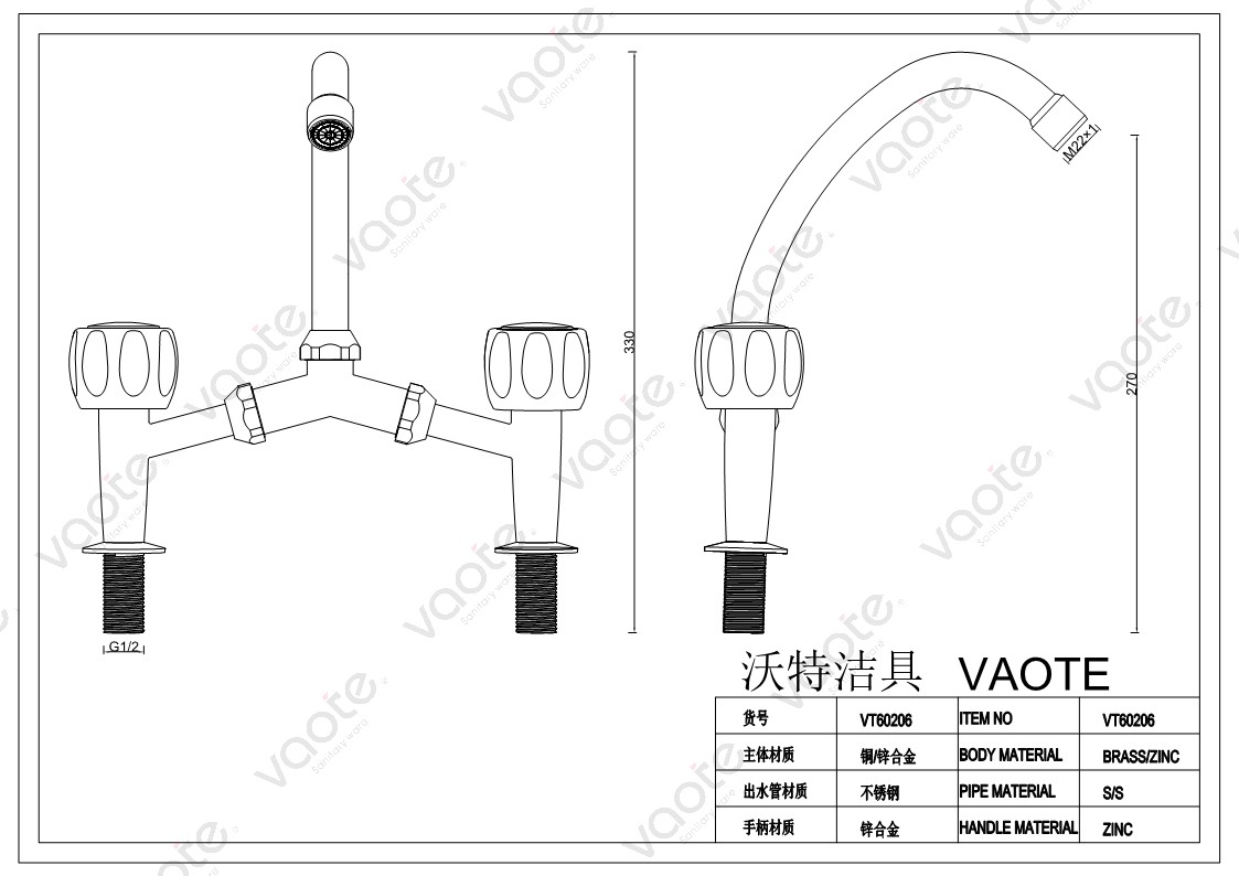 the structure of sink mixer