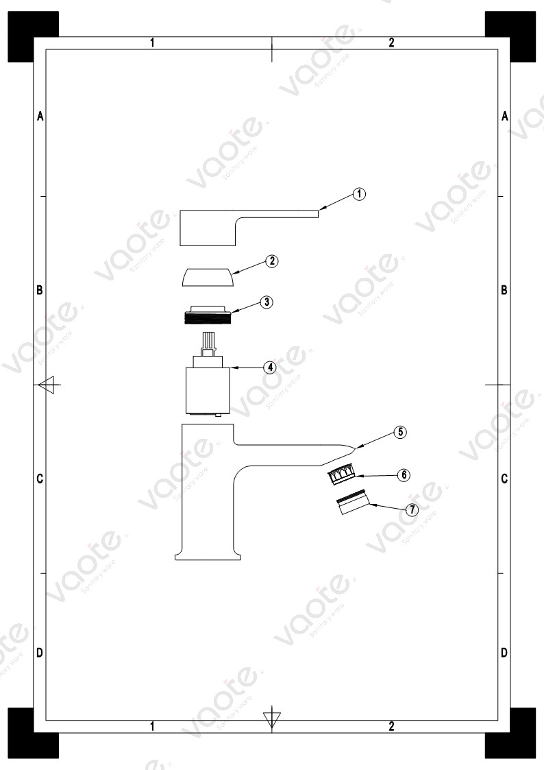 the structure of single lever brass material faucet