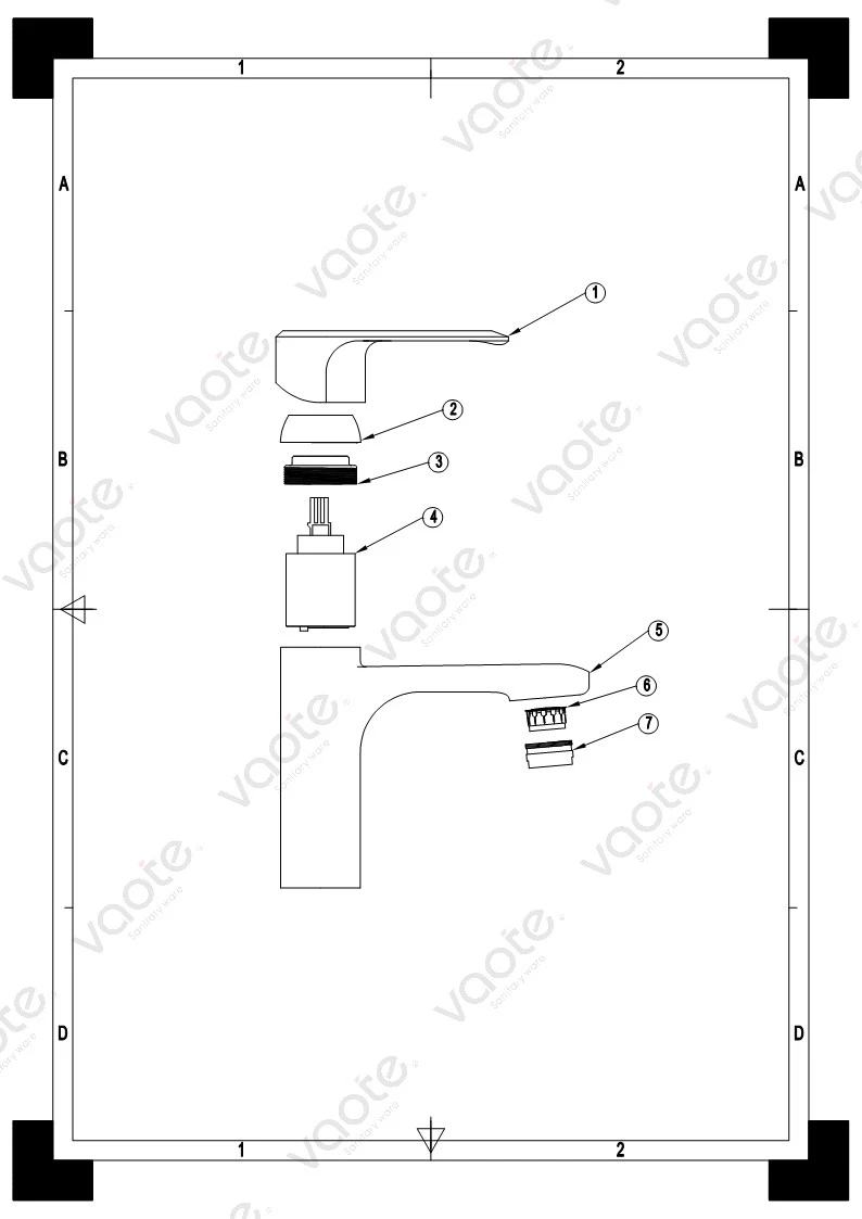 the structure of single lever basin mixer