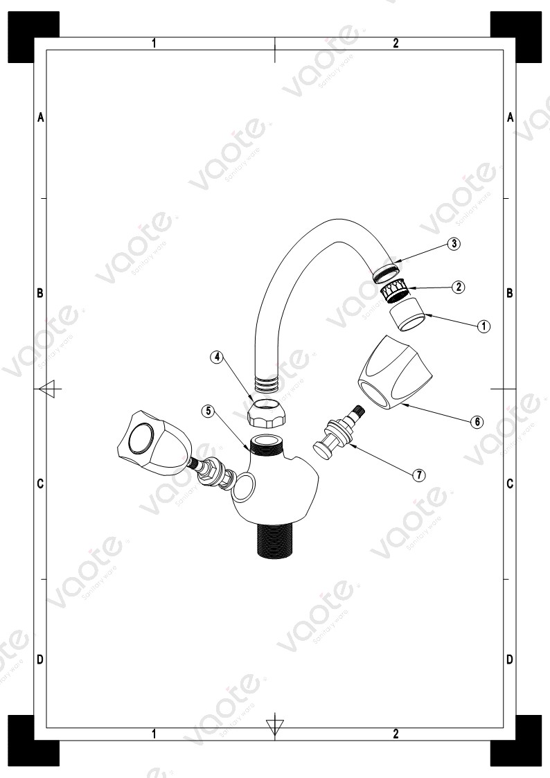the structure of double handle faucet