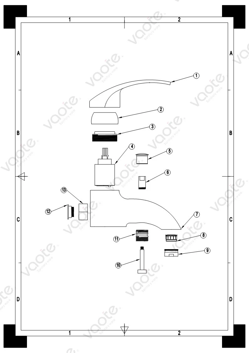 single lever brass body ceramic cartridge bathroom shower mixer taps bath mixer structure