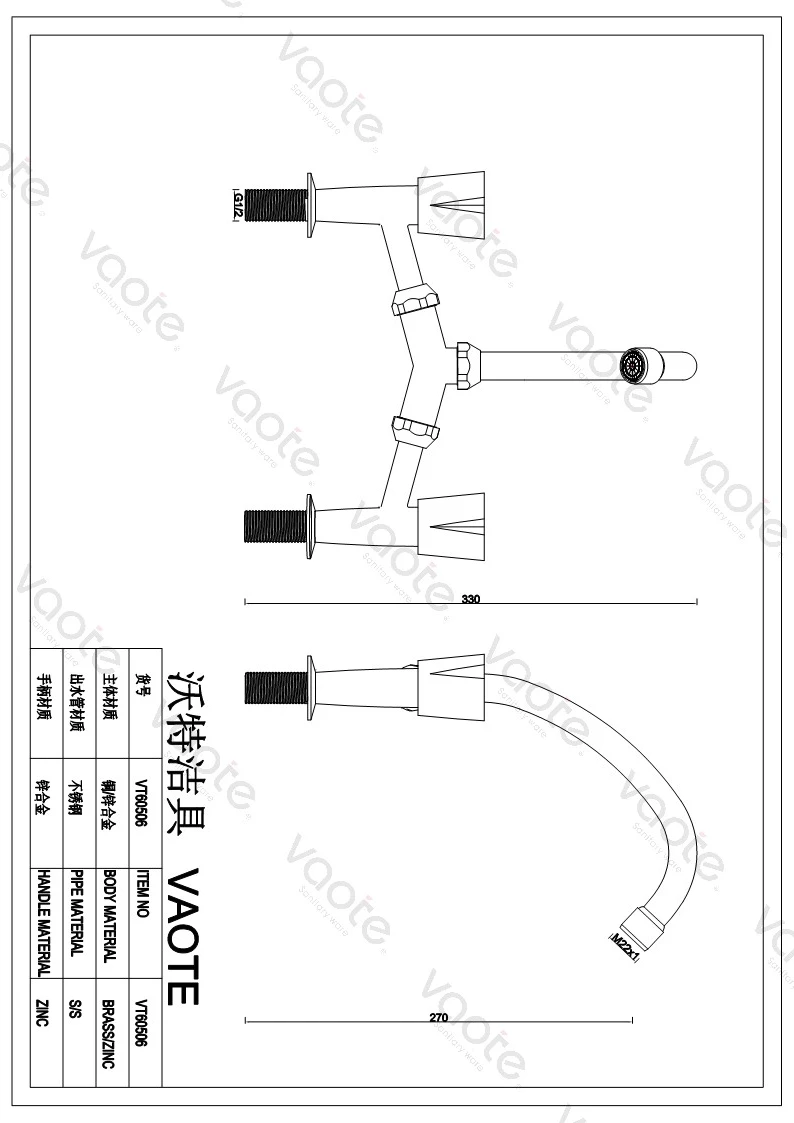the structure of sink mixer