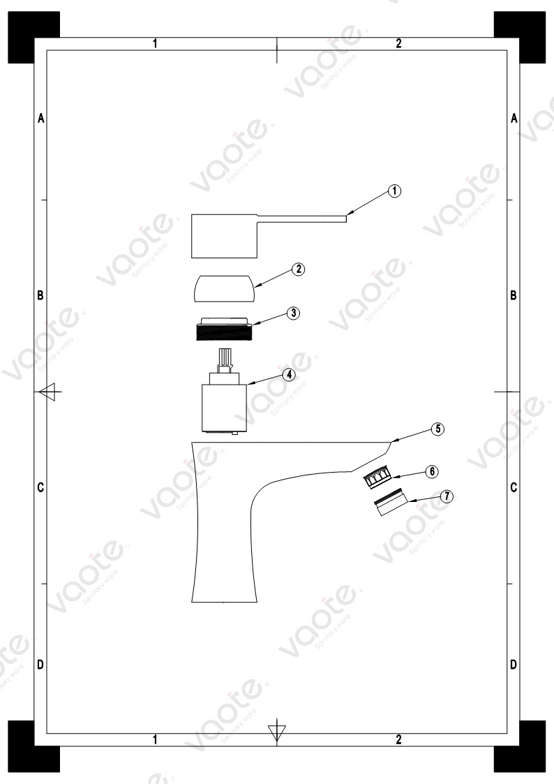 the structure of single lever basin mixer