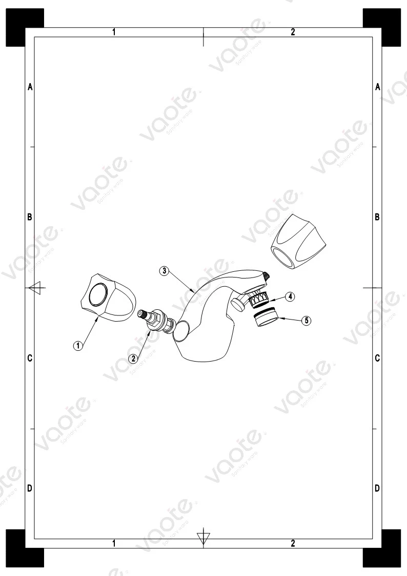 the structure of double handle faucet