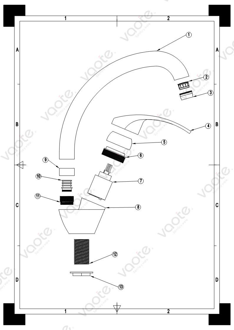 sanitary ware single lever deck mounted brass material high quality sink mixer faucet structure