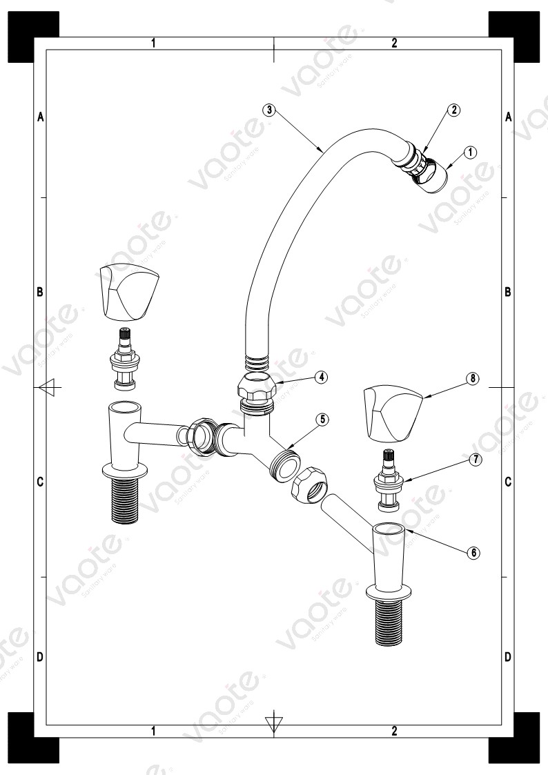 the structure of sink mixer
