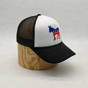 Custom 5 Panel Horse Printed Short Bill Foam Plain Trucker Cap Mesh Hat