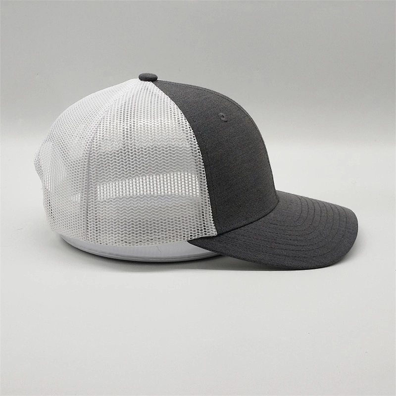 Wholesale Cheap Dry Fit Running Sport Trucker Hats,Plastic Snap Back Trucker Caps ,Gray Embroidery Custom Curve Bill Mesh Hats