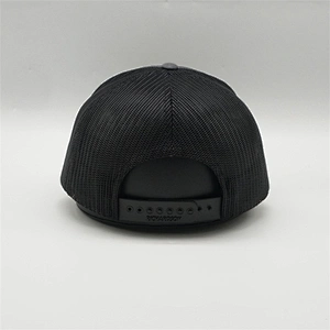 Factory Price Dark Black Black Mesh Truck Hats,New Fashion 6 Panel Unisex Polyester Trucker Cap,Design Embroidery Logo Hats