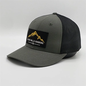 Wholesale Customised Breathable Blank Baseball Mesh Snapback Hat Grey Trucker Caps With Logo Patch