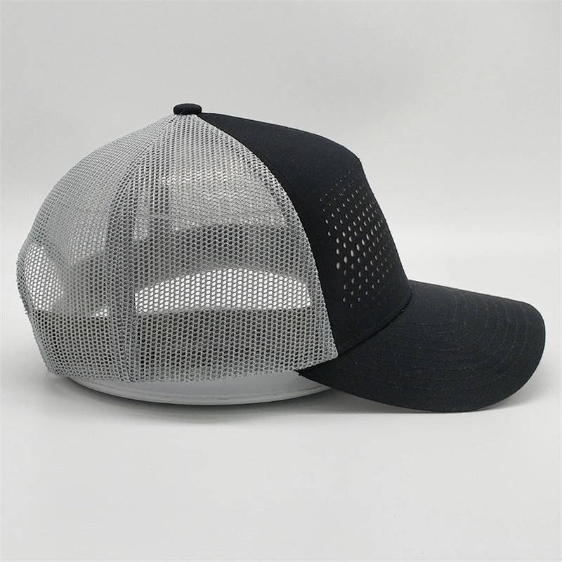 High Quality Blank Trucker Hats,Laser Drilling Hole Trucker Hats,Customized Gray Black Trucker Caps