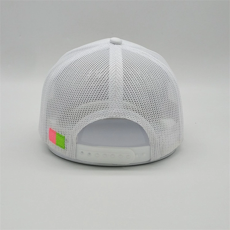 Custom Foam 5 Panel Trucker Hat Multi Color,3d Embroidery Design White Mesh Trucker Cap,Nylon Embroidery Patch Cap