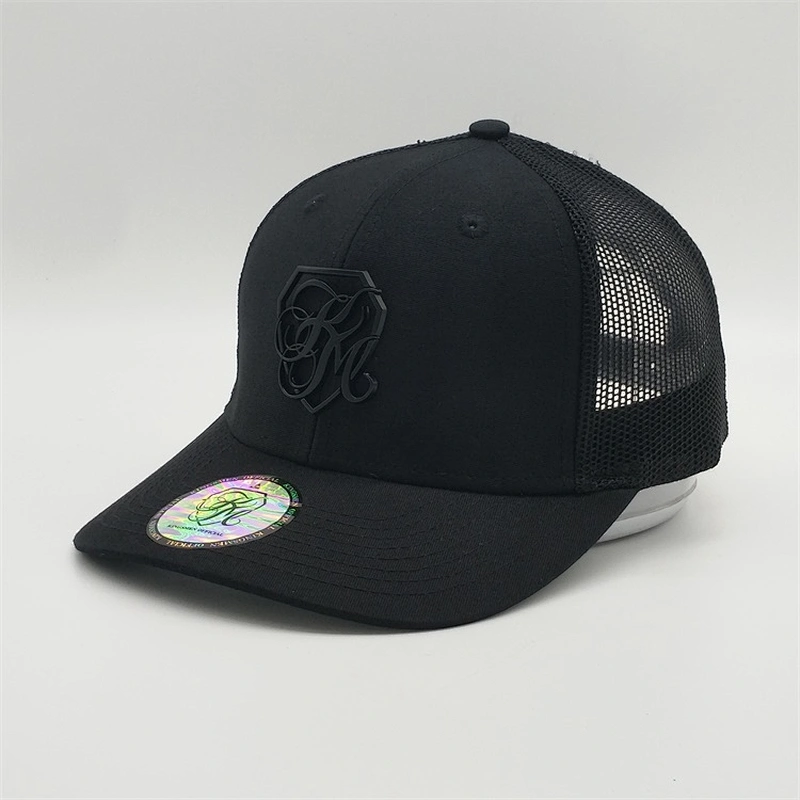 Men Summer Wholesale Black Snapback Cap Dri Fit Trucker Hat With Metal Logo