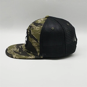 Custom Richardson Shape Quality Camo Mesh Trucker Cap,Flat Bill Snapback Hat,3D Embroidery Patch Logo Camo Trucker Hat