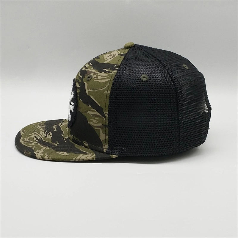 Custom Richardson Shape Quality Camo Mesh Trucker Cap,Flat Bill Snapback Hat,3D Embroidery Patch Logo Camo Trucker Hat